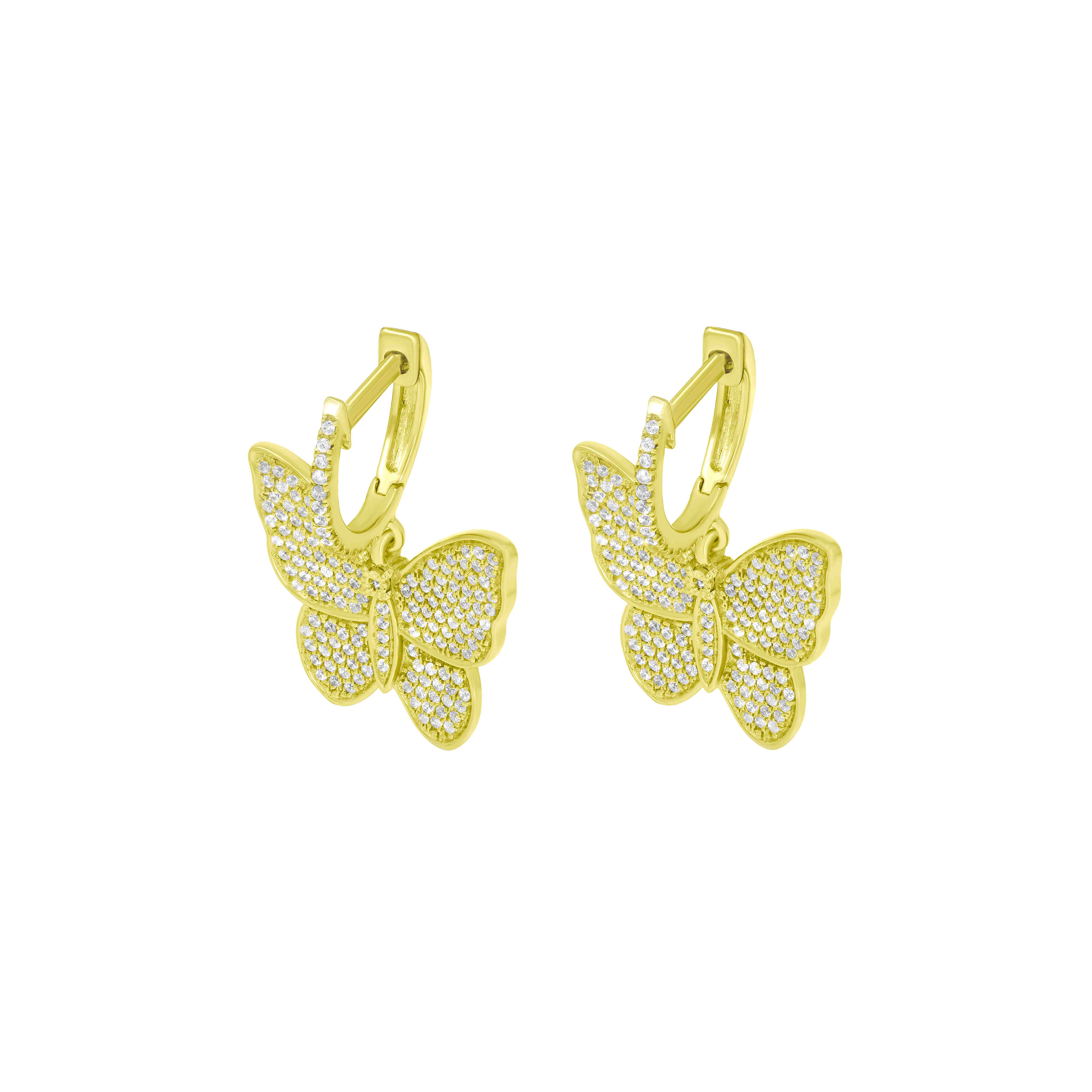 Huggie Hoop Butterfly Charm Earrings ER21754A